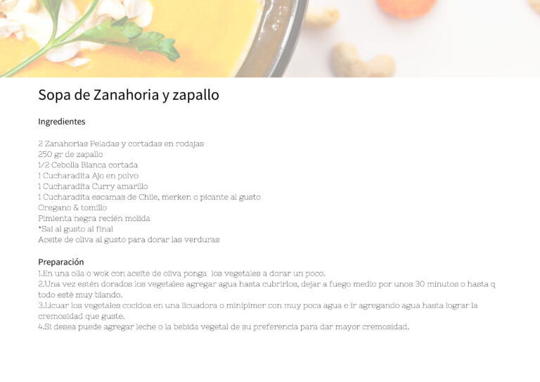 Sopa de Zanahoria y zapallo